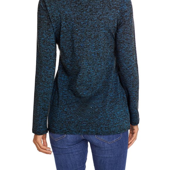 Blue Heather Cowl Neck Sweatshirt Top - Picture 6 of 7